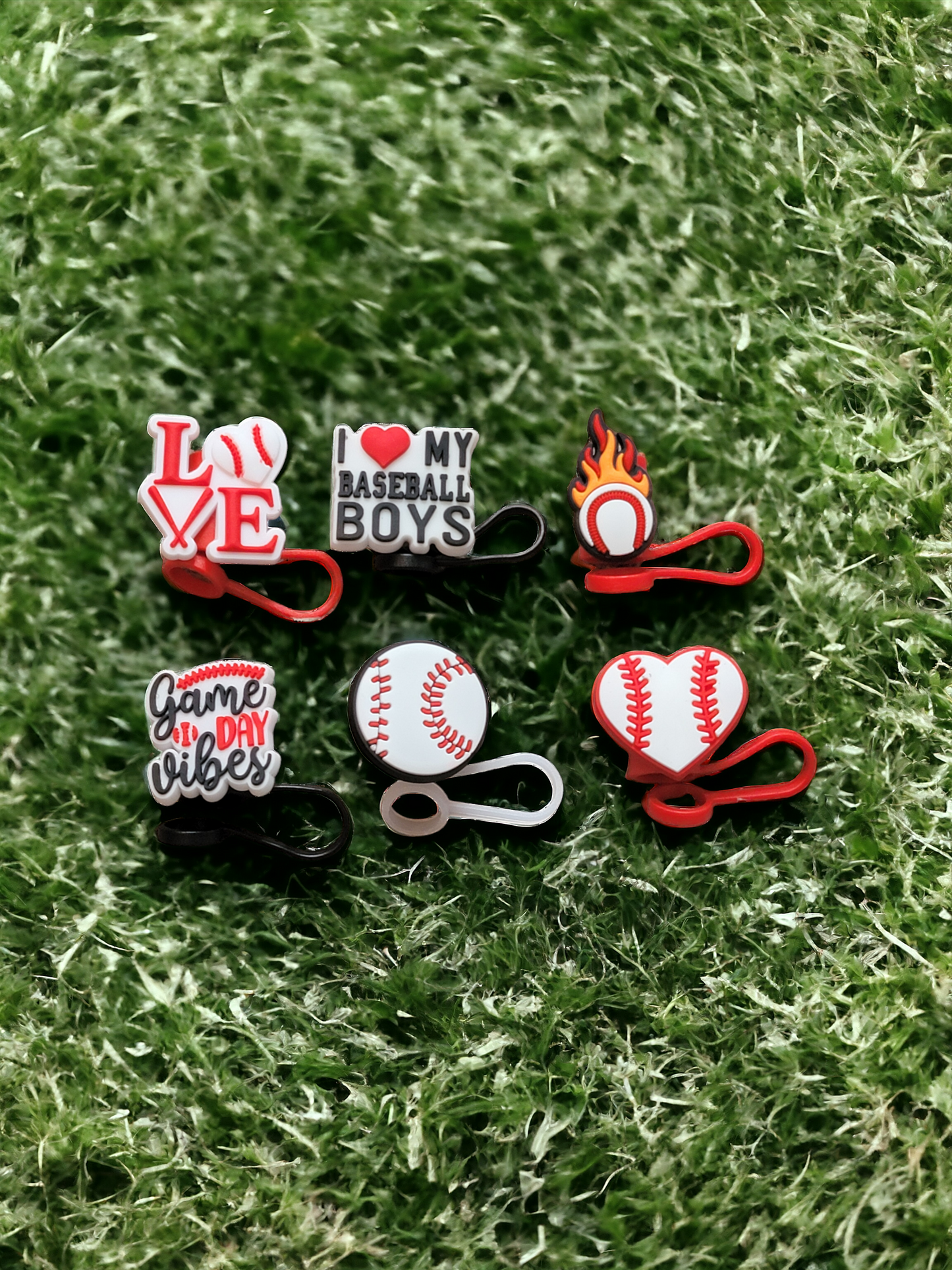 Baseball Straw Toppers