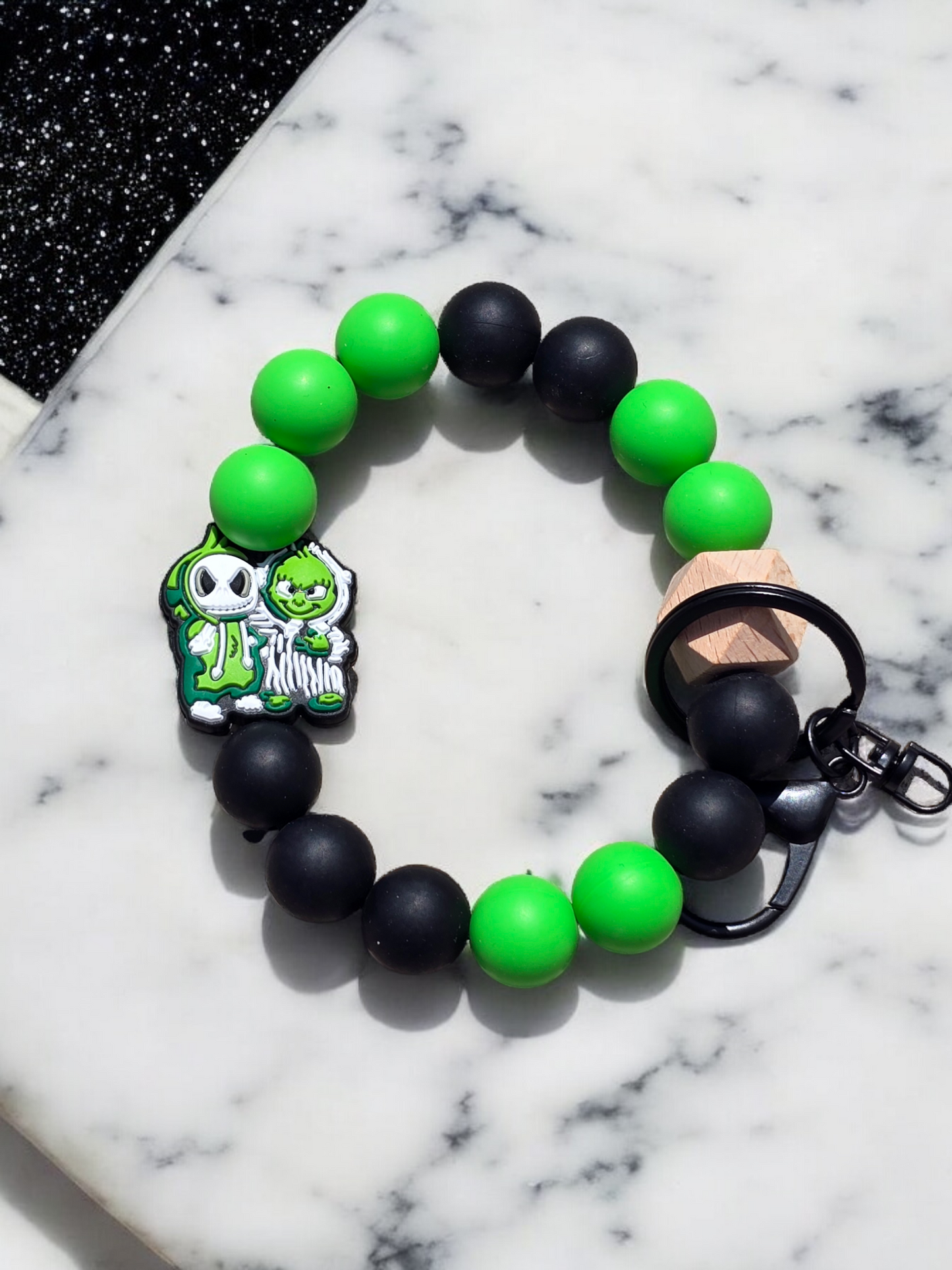 Green and Black Wristlet