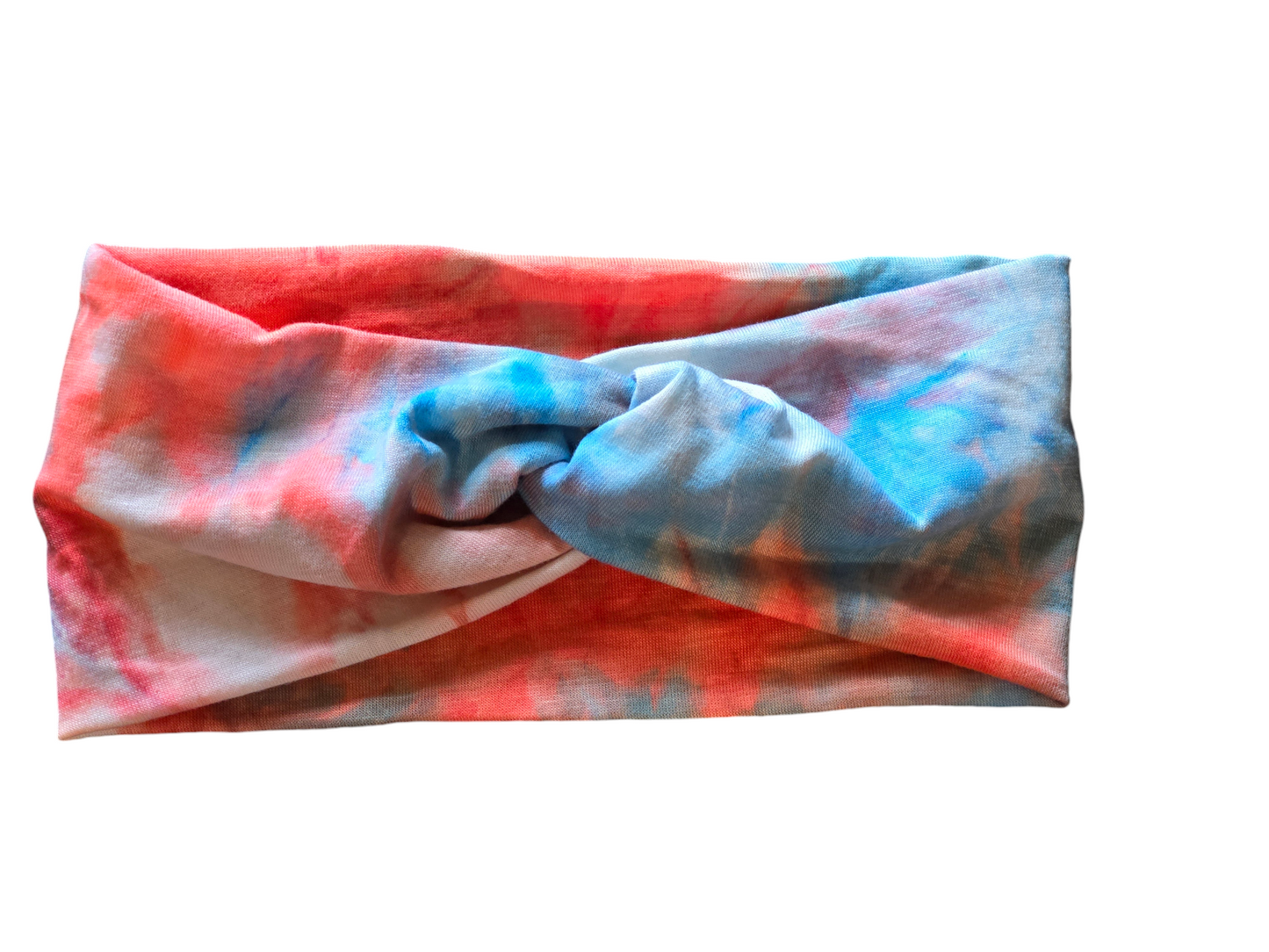 Orange/Blue/White Tye-Dye Headband