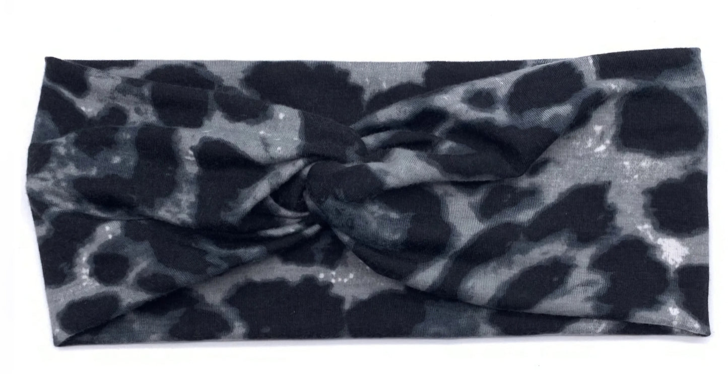 Black and Grey Leopard Headband