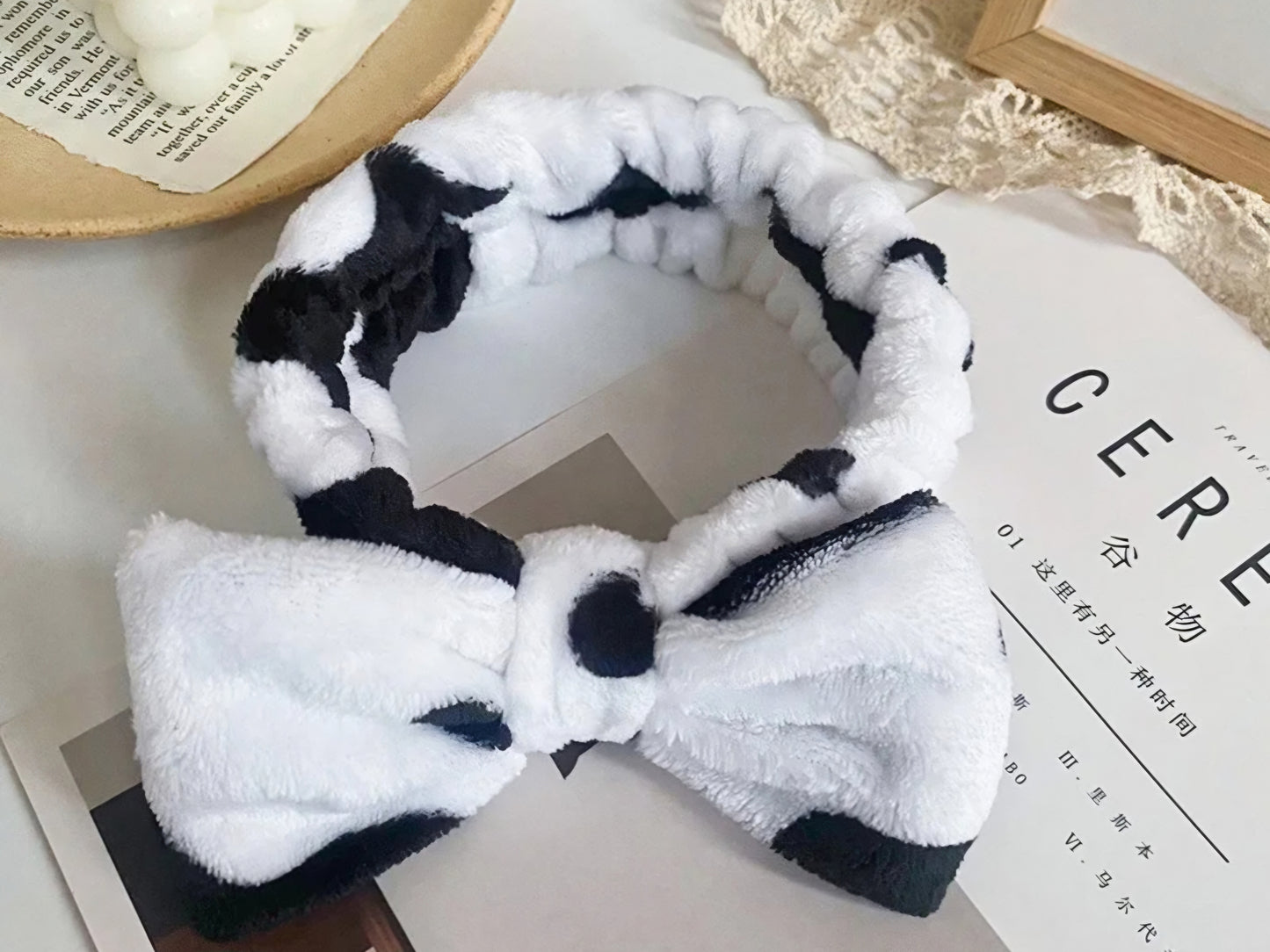 Cow Print Plush Headbands