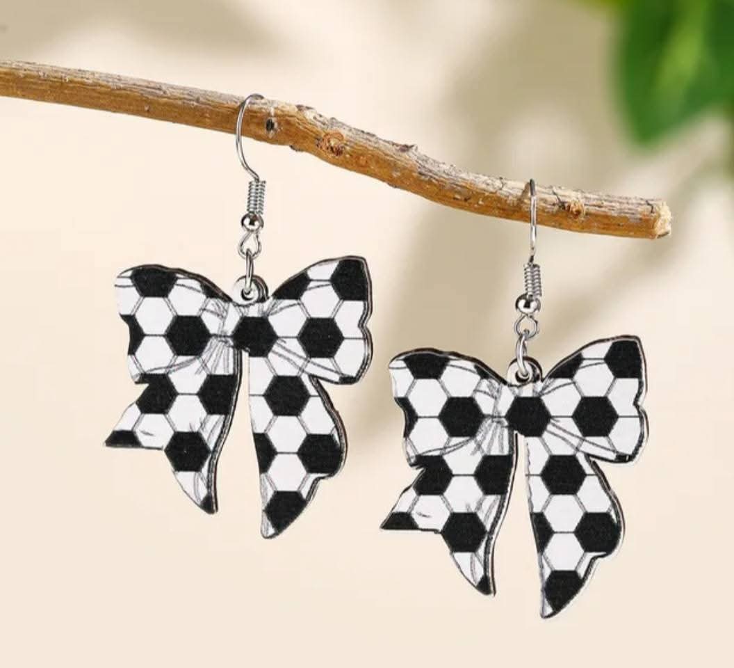 Soccer Bow Earrings