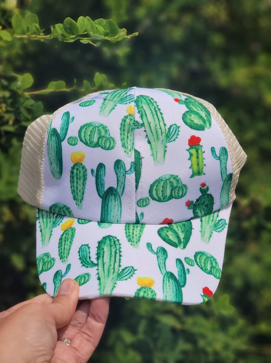 Cactus ponytail hat