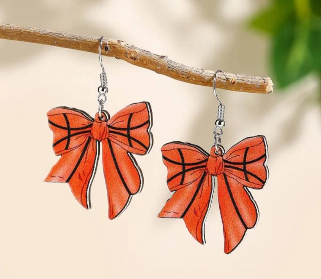 Basketball Bow Earrings