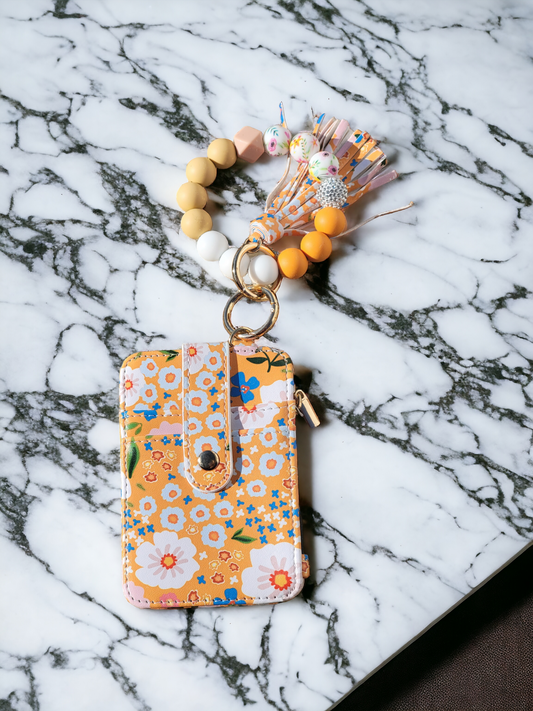 Yellow Flowers Wristlet Wallet