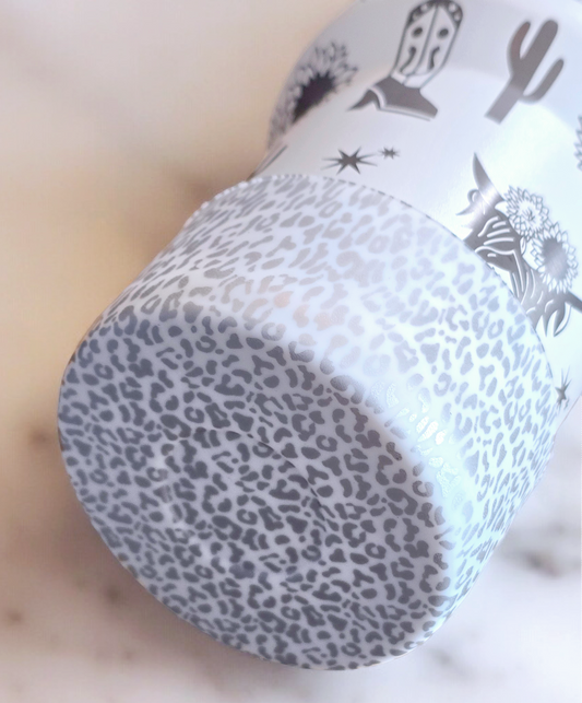 Silver Leopard Tumbler Boot