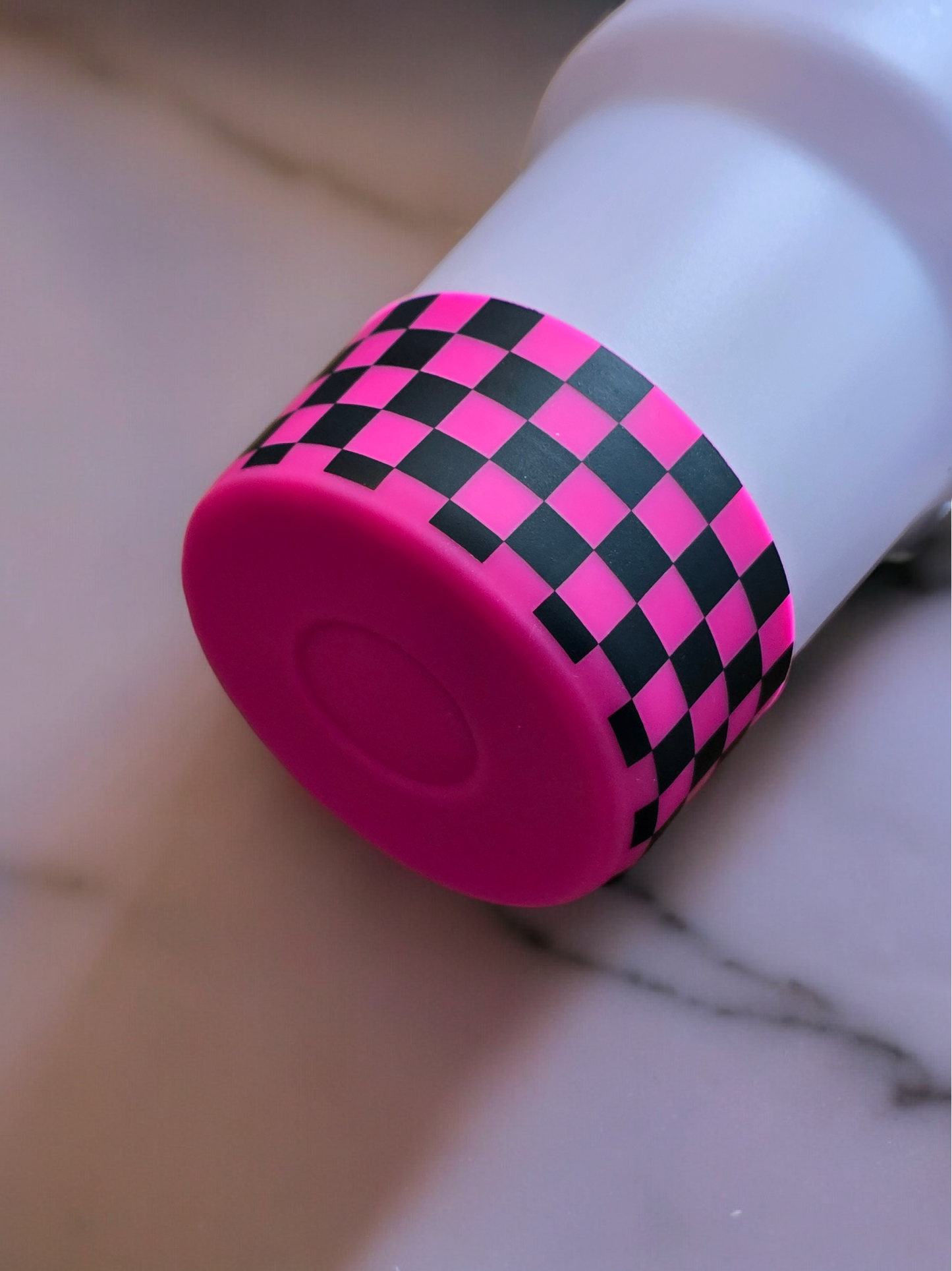 Pink and Black Checkered Tumbler Boot