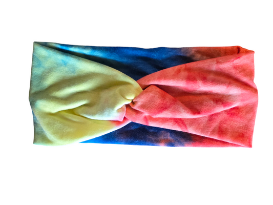 Orange/Yellow/Blue Tye-Dye Headband
