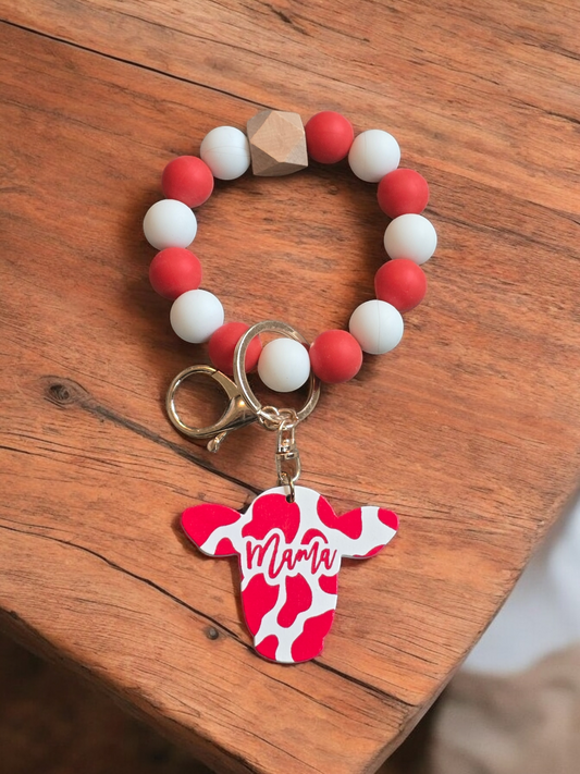 Red Mama Cow Wristlet