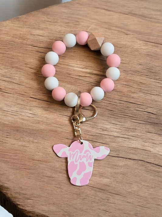 Pink Cow Mama Wristlet