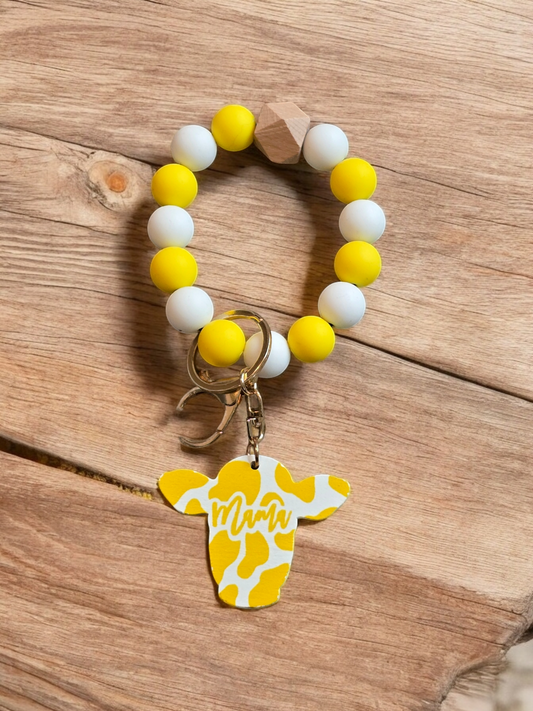 Yellow Mama Cow Wristlet