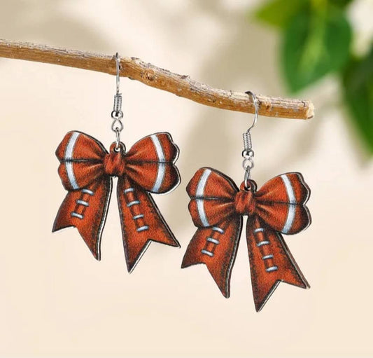 Football Bow Earrings