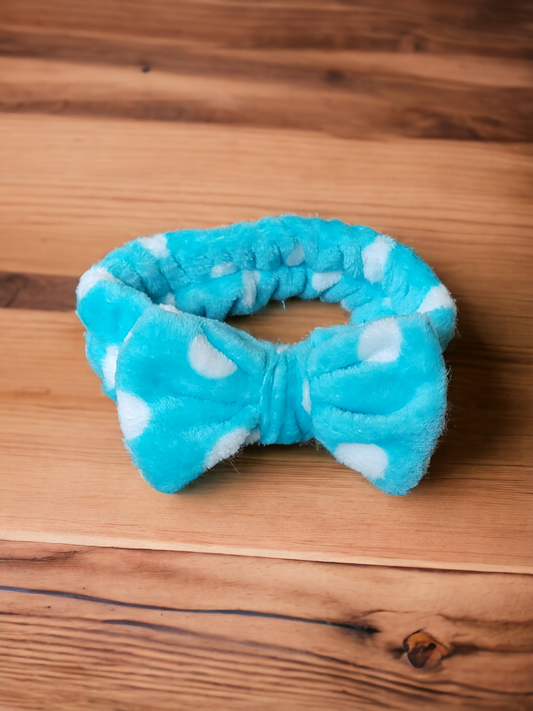 Blue Polka Dot Headband