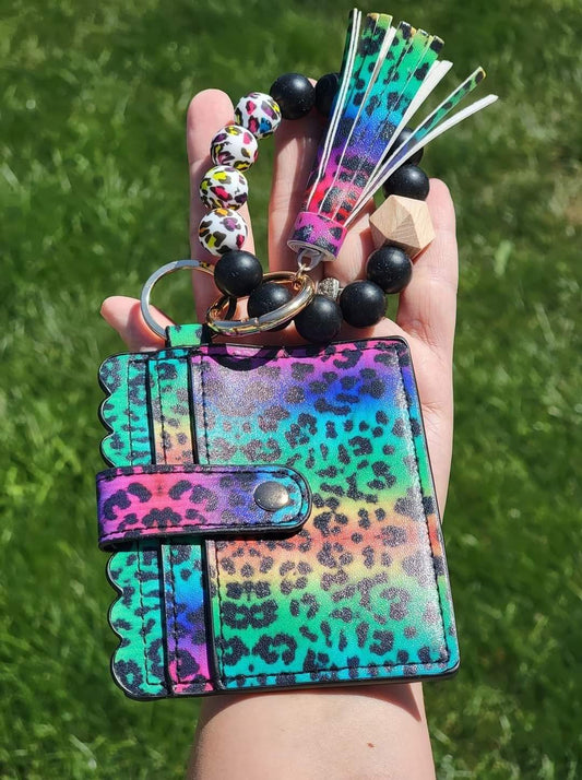 Rainbow Leopard Wristlet Wallet